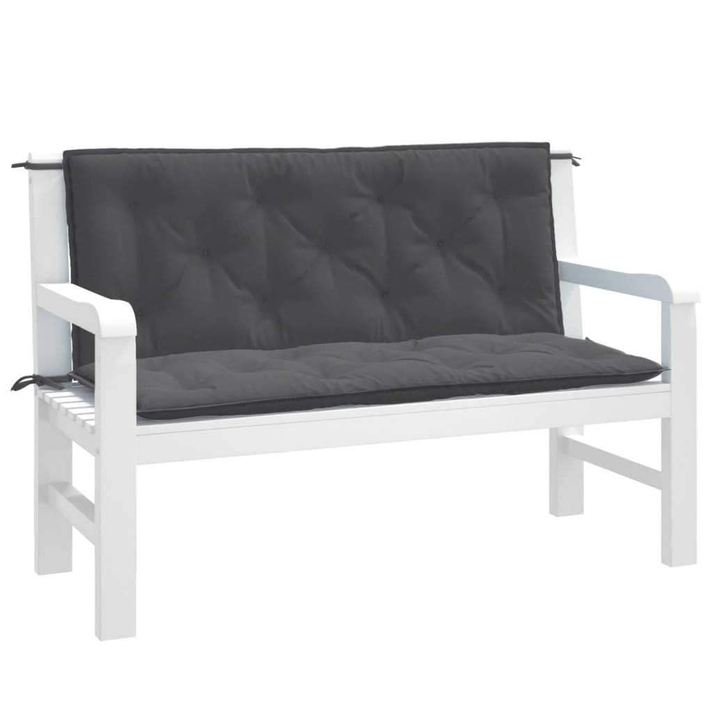 Cuscini Panca Giardino 2pz Antracite MÃ©lange 120x50x7cm Tessuto