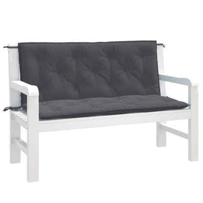 Cuscini Panca Giardino 2pz Antracite MÃ©lange 120x50x7cm Tessuto