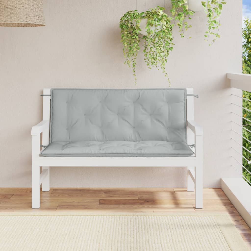 Cuscini Panca Giardino 2pz Grigio Chiaro MÃƒÂ©lange 120x50x7cm
