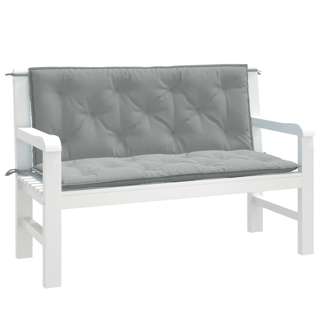 Cuscini Panca Giardino 2pz Grigio Chiaro MÃƒÂ©lange 120x50x7cm