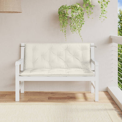 Cuscini Panca Giardino 2pz Crema MÃ©lange 120x50x7 cm in Tessuto