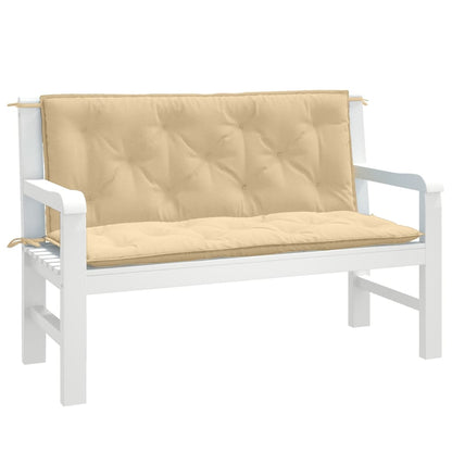 Cuscini Panca Giardino 2pz Beige MÃ©lange 120x50x7 cm in Tessuto