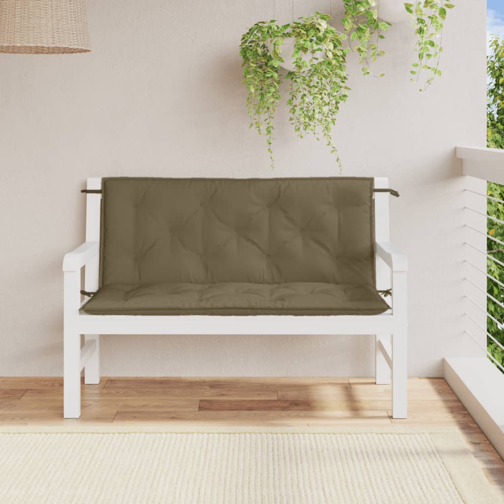 Cuscini Panca Giardino 2pz Tortora MÃƒÂ©lange 120x50x7 cm Tessuto