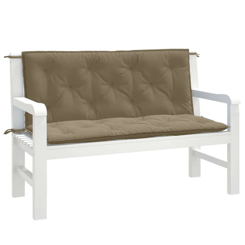 Cuscini Panca Giardino 2pz Tortora MÃƒÂ©lange 120x50x7 cm Tessuto