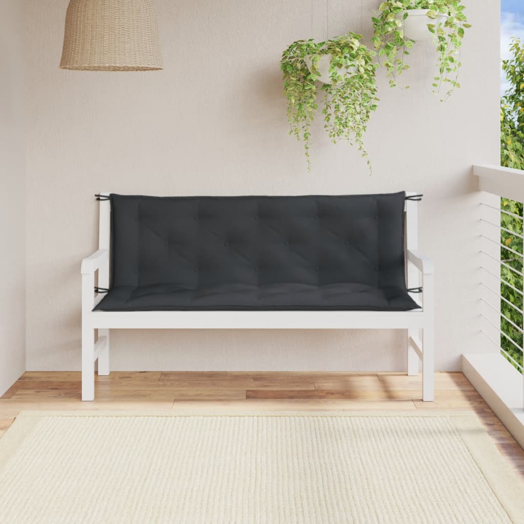 Cuscini Panca Giardino 2pz Antracite MÃ©lange 150x50x7cm Tessuto