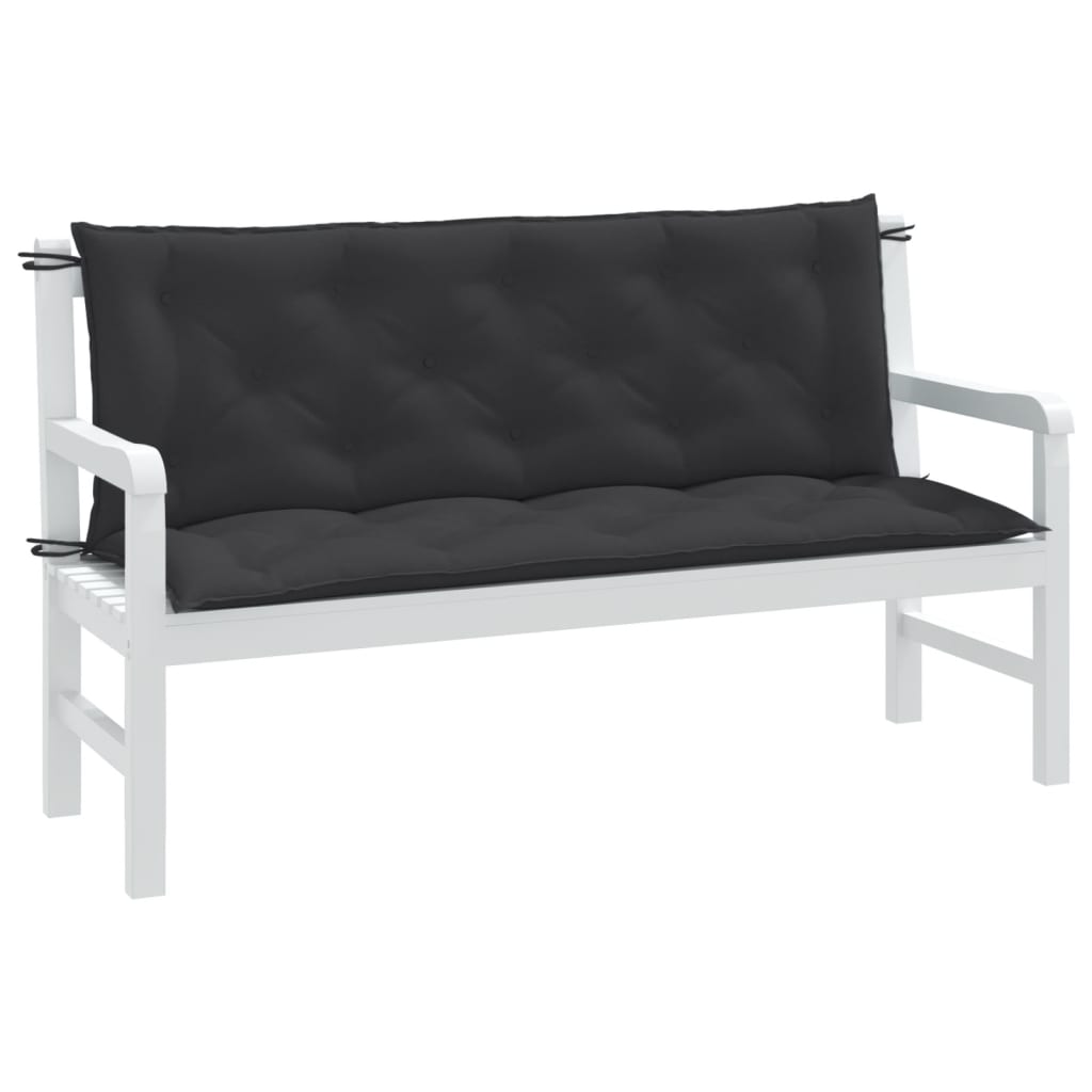 Cuscini Panca Giardino 2pz Antracite MÃ©lange 150x50x7cm Tessuto
