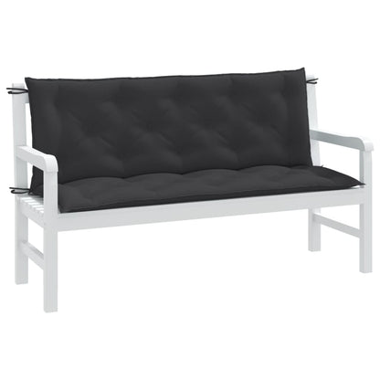 Cuscini Panca Giardino 2pz Antracite MÃ©lange 150x50x7cm Tessuto