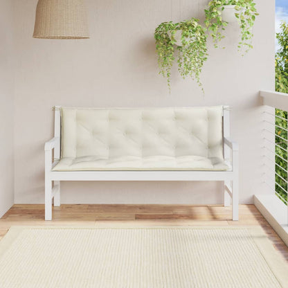 Cuscini Panca Giardino 2pz Crema MÃ©lange 150x50x7 cm Tessuto