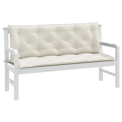 Cuscini Panca Giardino 2pz Crema MÃ©lange 150x50x7 cm Tessuto