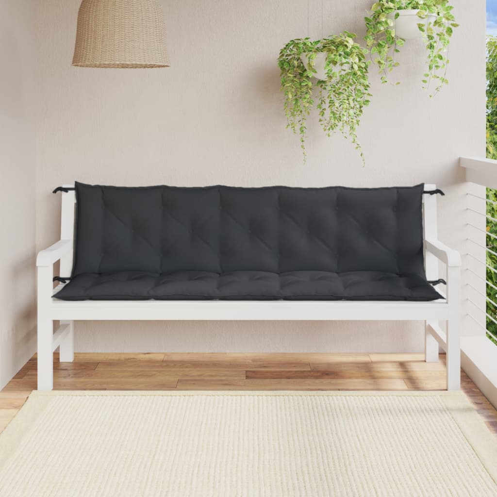 Cuscini Panca Giardino 2pz Antracite MÃ©lange 180x50x7cm Tessuto