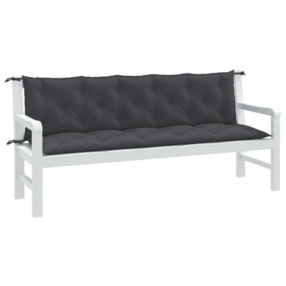 Cuscini Panca Giardino 2pz Antracite MÃ©lange 180x50x7cm Tessuto