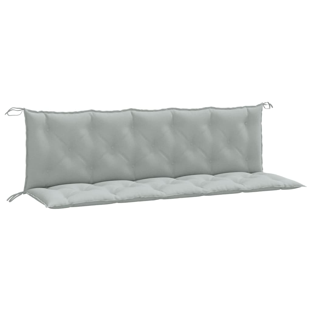 Cuscini Panca Giardino 2pz Grigio Chiaro MÃ©lange 180x50x7 cm