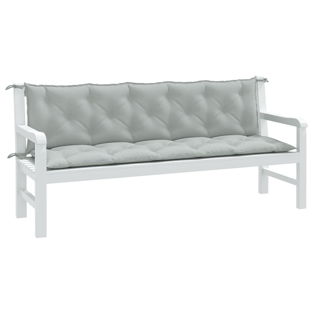 Cuscini Panca Giardino 2pz Grigio Chiaro MÃ©lange 180x50x7 cm