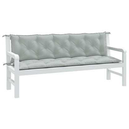 Cuscini Panca Giardino 2pz Grigio Chiaro MÃ©lange 180x50x7 cm