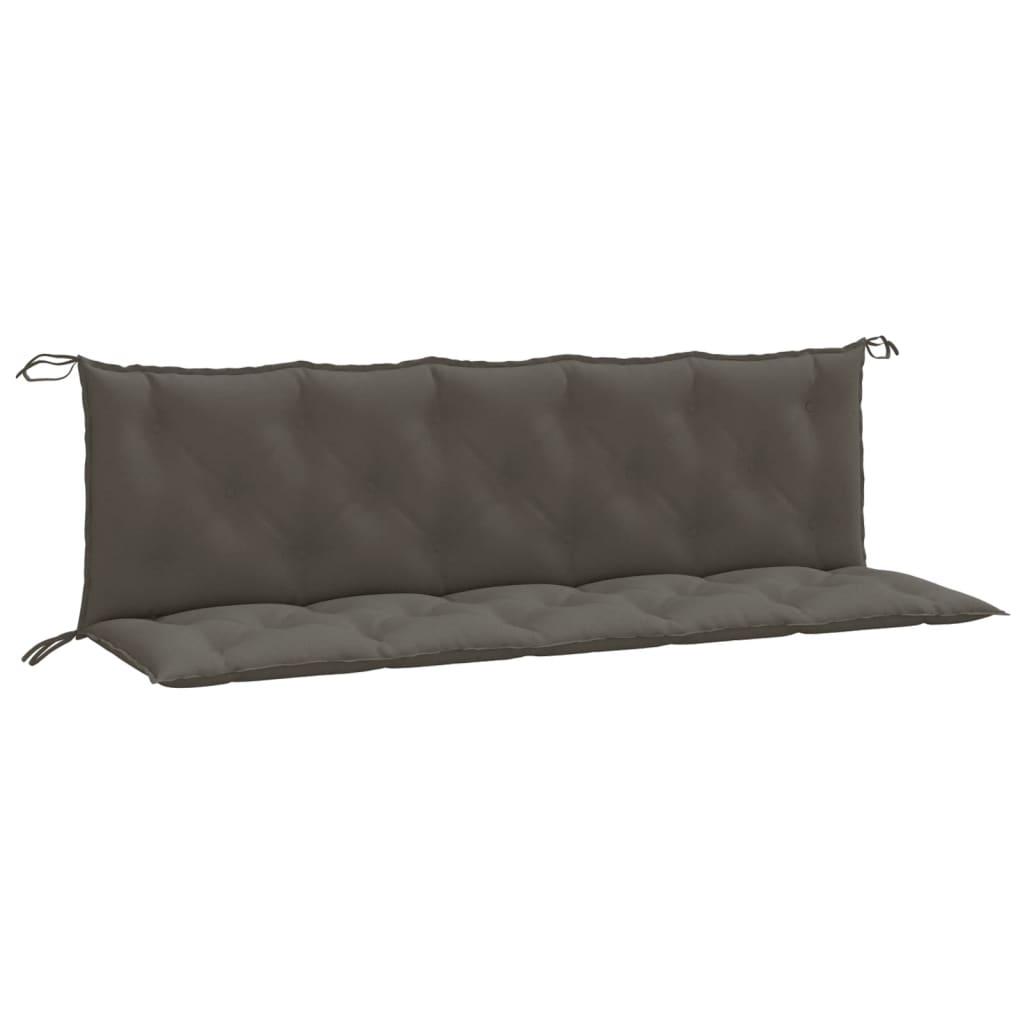 Cuscini Panca Giardino 2pz Grigio Scuro MÃ©lange 180x50x7 cm
