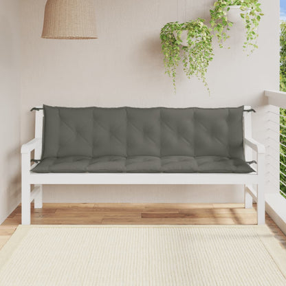 Cuscini Panca Giardino 2pz Grigio Scuro MÃ©lange 180x50x7 cm
