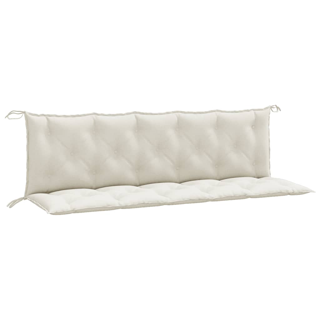 Cuscini Panca Giardino 2pz Crema MÃ©lange 180x50x7 cm Tessuto