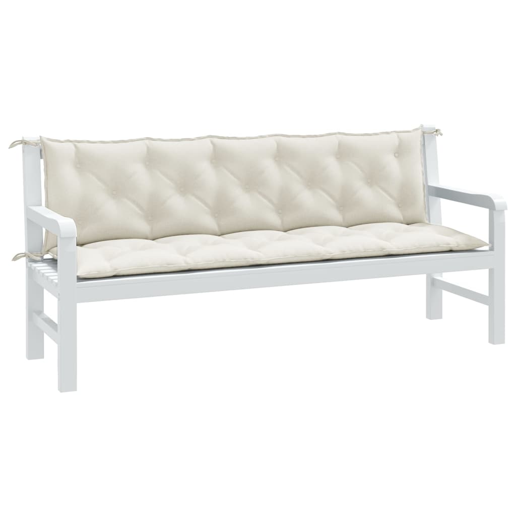 Cuscini Panca Giardino 2pz Crema MÃ©lange 180x50x7 cm Tessuto