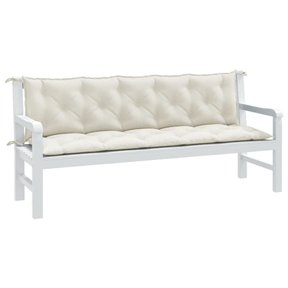 Cuscini Panca Giardino 2pz Crema MÃ©lange 180x50x7 cm Tessuto