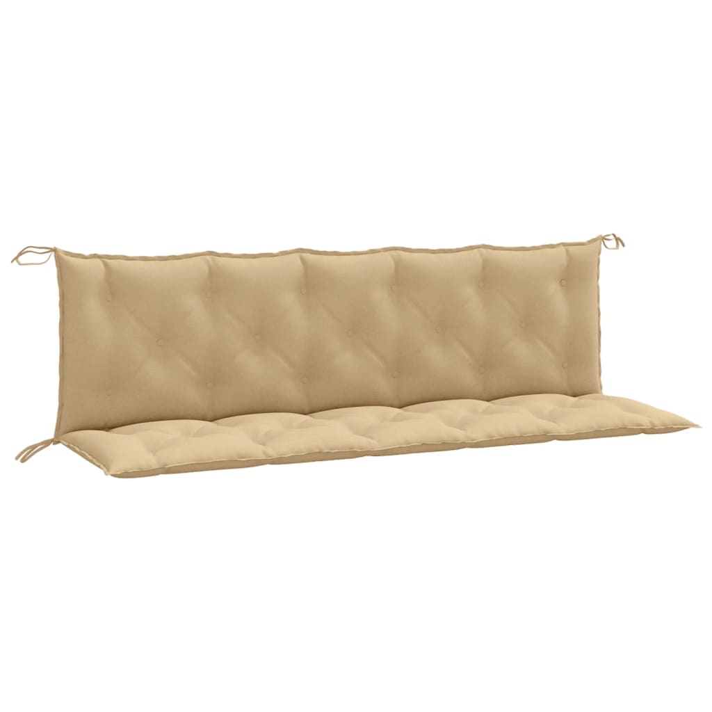 Cuscini Panca Giardino 2pz Beige MÃ©lange 180x50x7 cm Tessuto