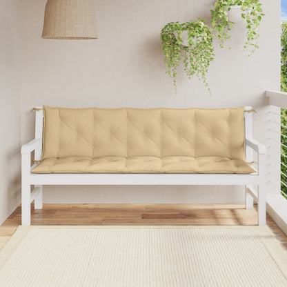 Cuscini Panca Giardino 2pz Beige MÃ©lange 180x50x7 cm Tessuto
