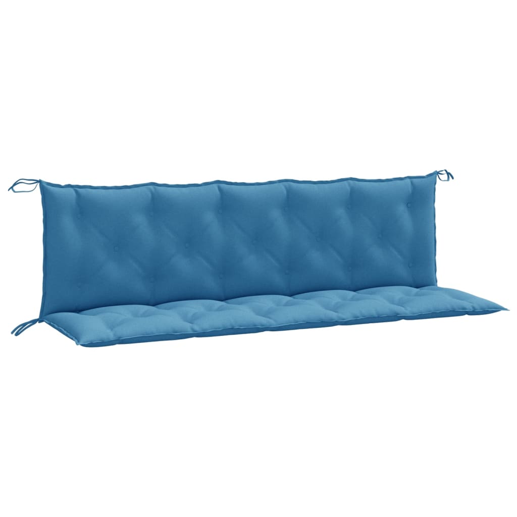 Cuscini Panca Giardino 2pz Blu MÃ©lange 180x50x7 cm Tessuto