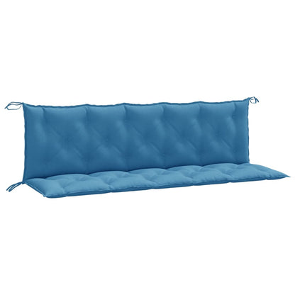 Cuscini Panca Giardino 2pz Blu MÃ©lange 180x50x7 cm Tessuto