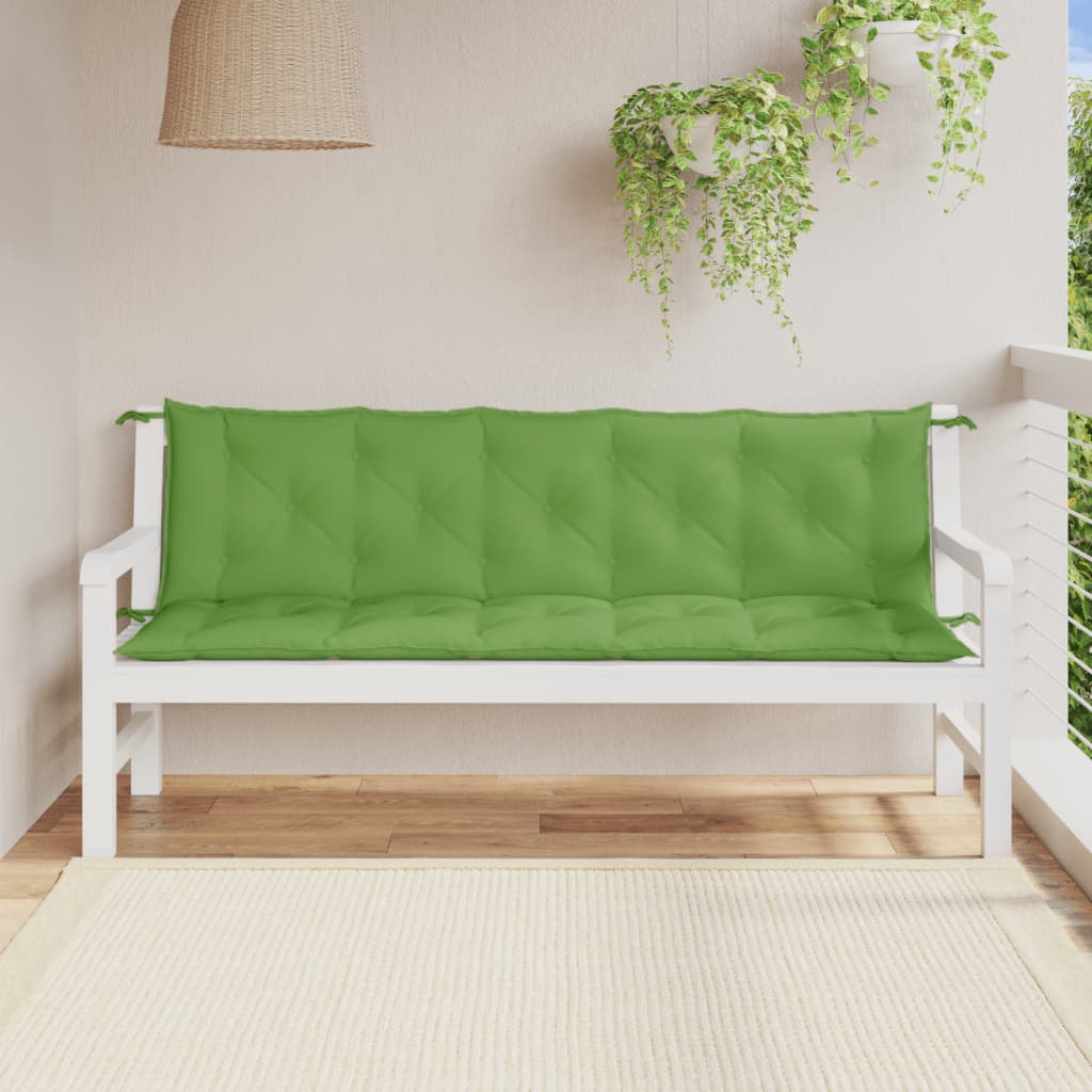 Cuscini Panca Giardino 2pz Verde MÃ©lange 180x50x7 cm Tessuto