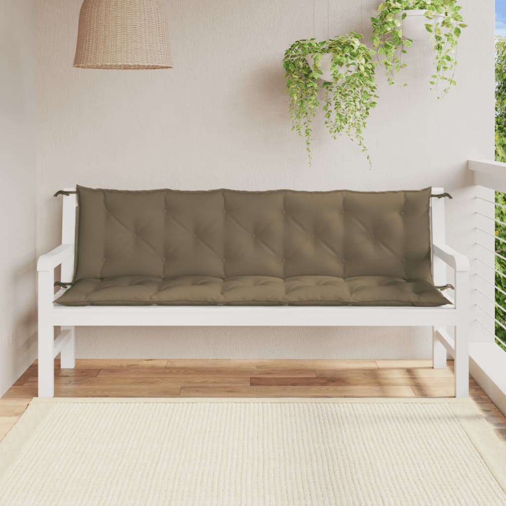 Cuscini Panca Giardino 2pz Tortora MÃ©lange 180x50x7 cm Tessuto