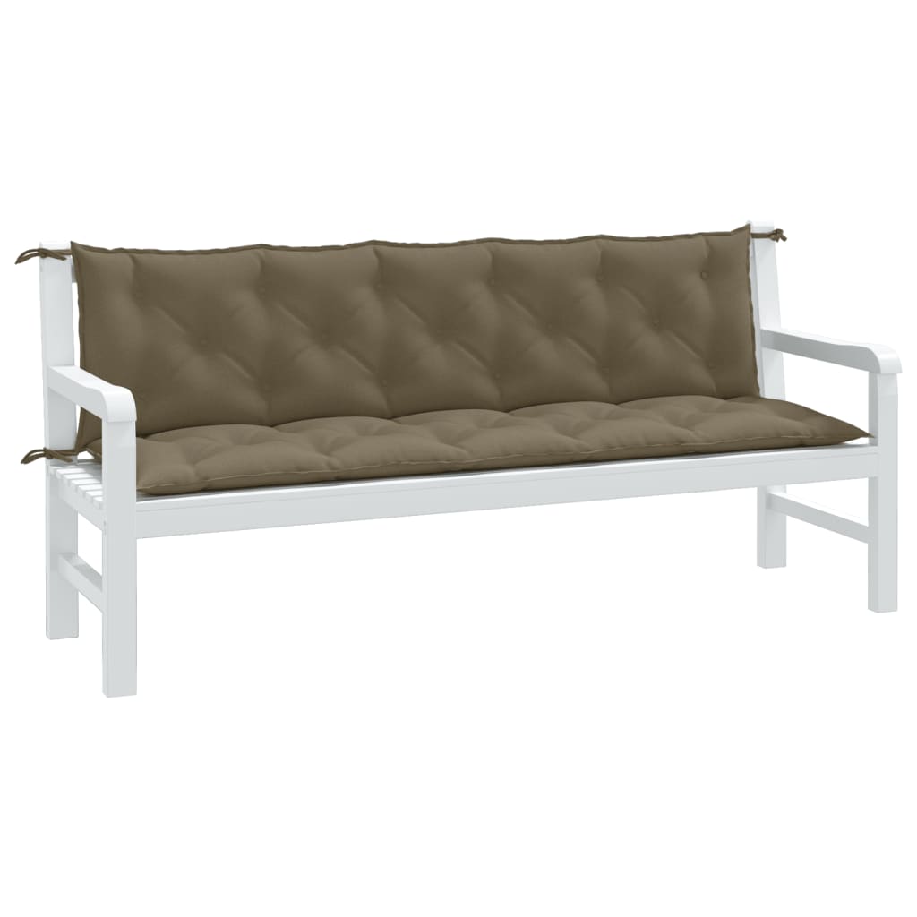 Cuscini Panca Giardino 2pz Tortora MÃ©lange 180x50x7 cm Tessuto