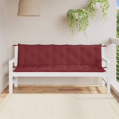 Cuscini Panca Giardino 2pz Rosso Vino MÃ©lange 180x50x7 cm