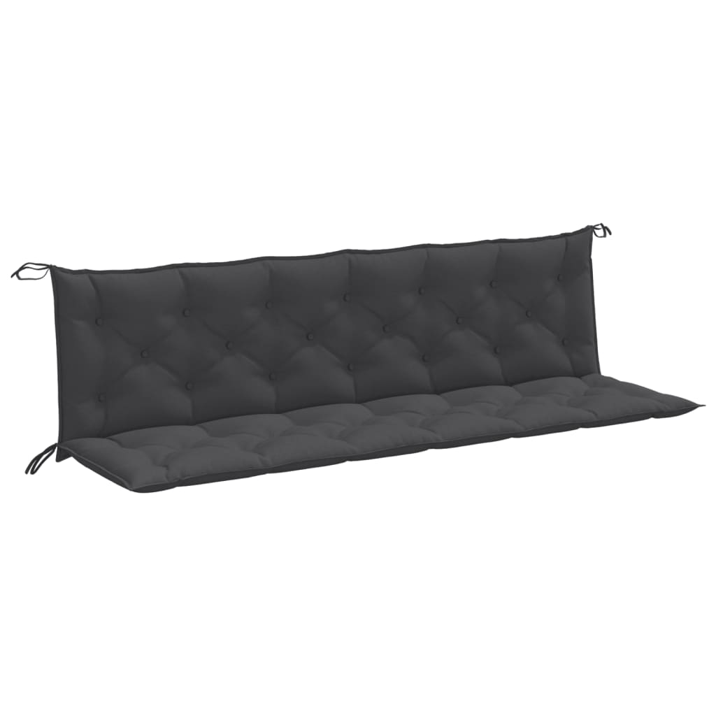 Cuscini Panca Giardino 2pz Antracite MÃƒÂ©lange 200x50x7cm Tessuto