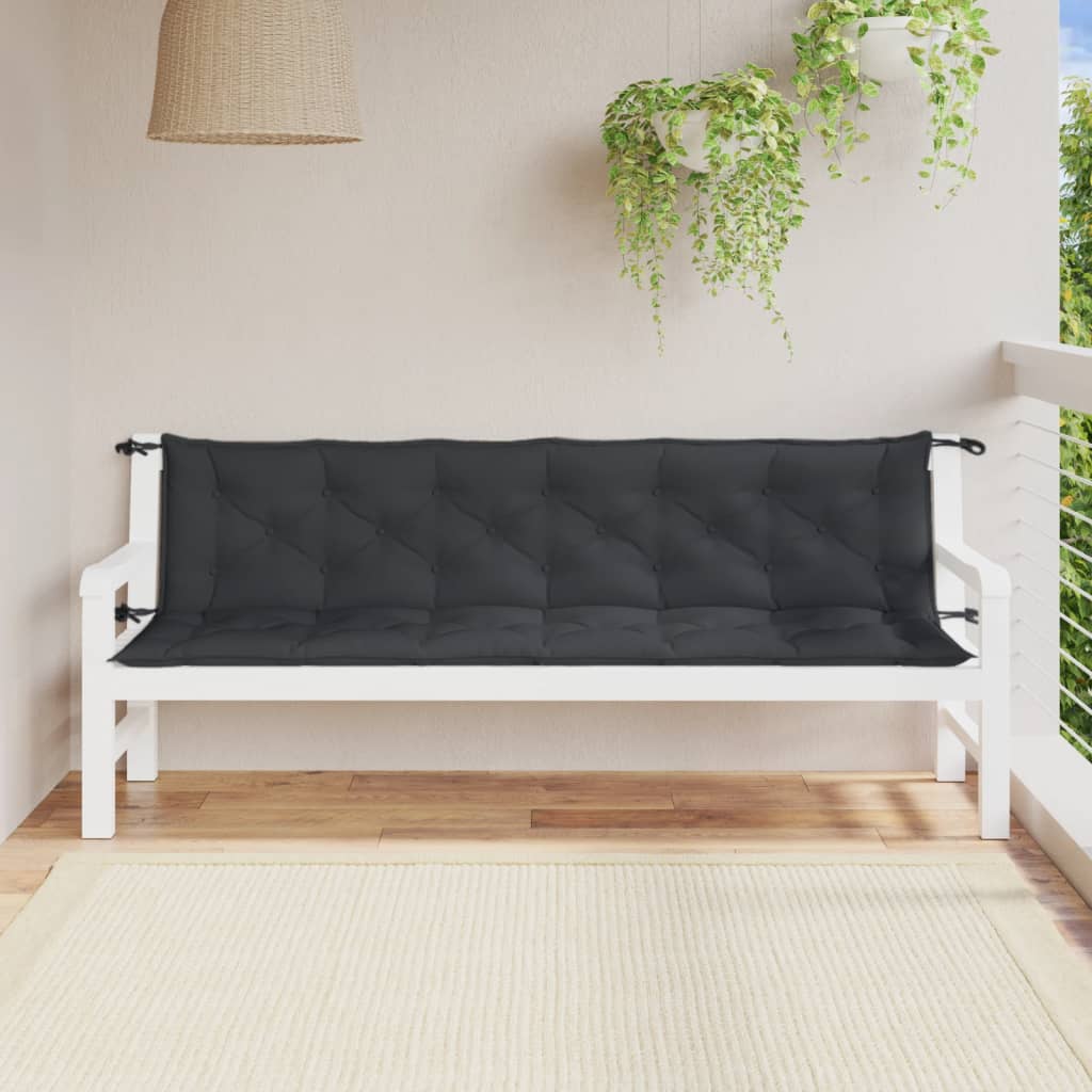 Cuscini Panca Giardino 2pz Antracite MÃƒÂ©lange 200x50x7cm Tessuto