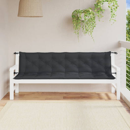 Cuscini Panca Giardino 2pz Antracite MÃƒÂ©lange 200x50x7cm Tessuto