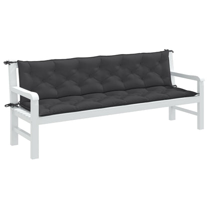 Cuscini Panca Giardino 2pz Antracite MÃƒÂ©lange 200x50x7cm Tessuto