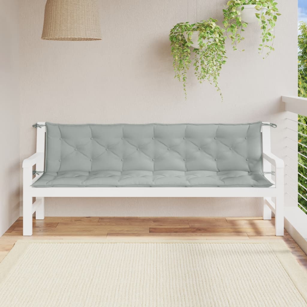 Cuscini Panca Giardino 2pz Grigio Chiaro MÃ©lange 200x50x7 cm