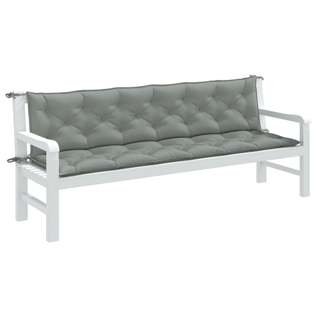 Cuscini Panca Giardino 2pz Grigio Chiaro MÃ©lange 200x50x7 cm