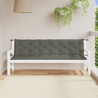 Cuscini Panca Giardino 2pz Grigio Scuro MÃ©lange 200x50x7 cm