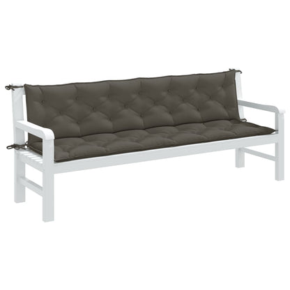 Cuscini Panca Giardino 2pz Grigio Scuro MÃ©lange 200x50x7 cm