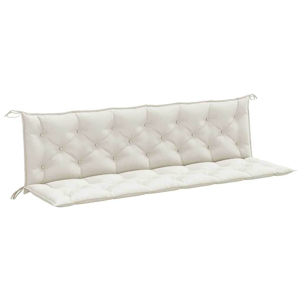 Cuscini Panca Giardino 2pz Crema MÃ©lange 200x50x7 cm Tessuto