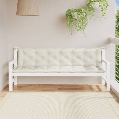 Cuscini Panca Giardino 2pz Crema MÃ©lange 200x50x7 cm Tessuto