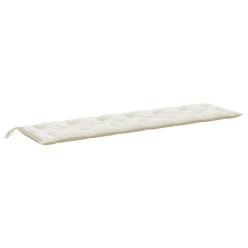 Cuscini Panca Giardino 2pz Crema MÃ©lange 200x50x7 cm Tessuto