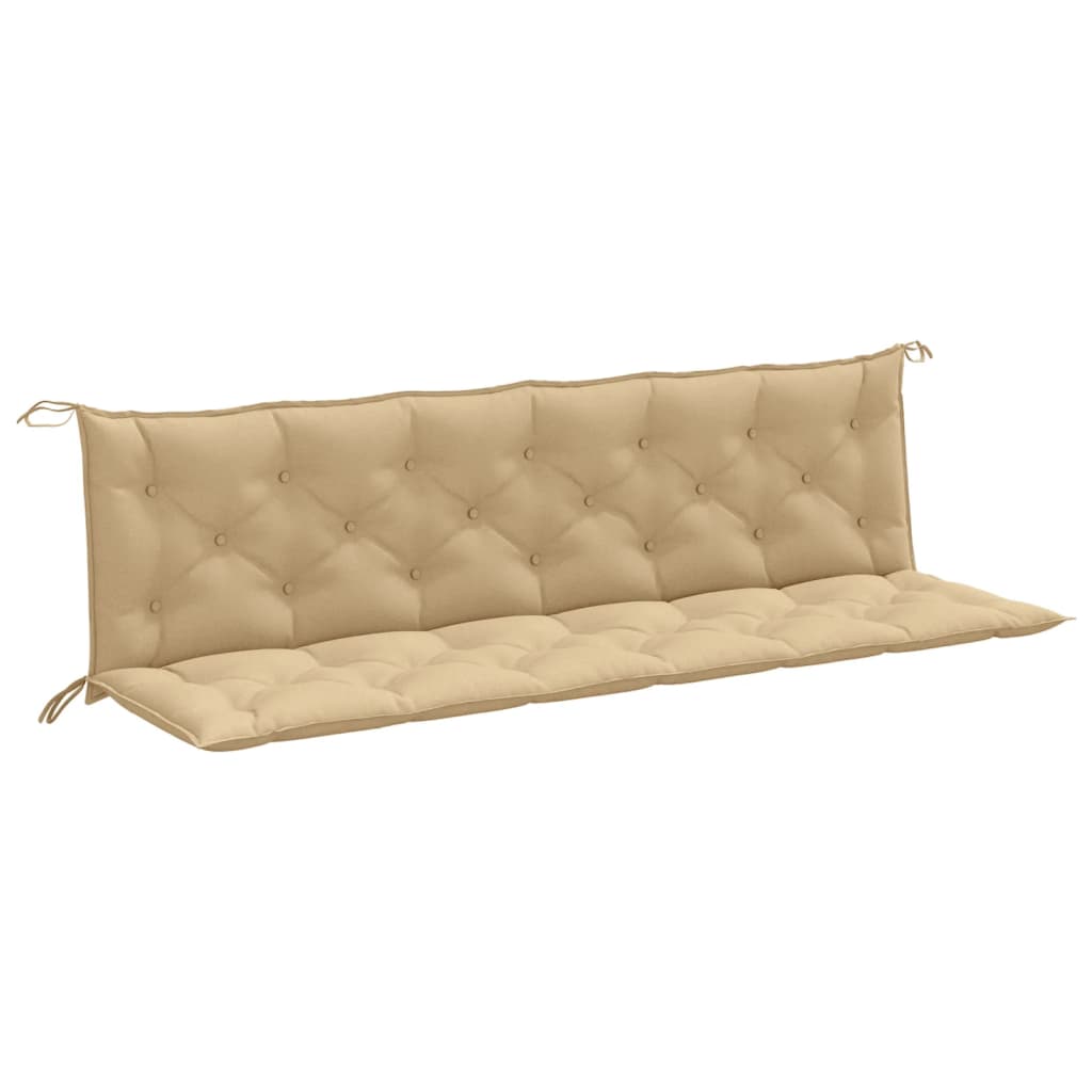 Cuscini Panca Giardino 2pz Beige MÃ©lange 200x50x7 cm Tessuto