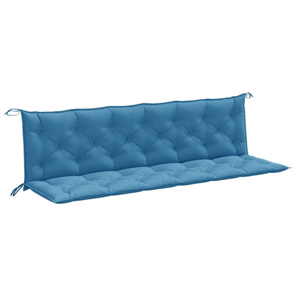 Cuscini Panca Giardino 2pz Blu MÃ©lange 200x50x7 cm Tessuto