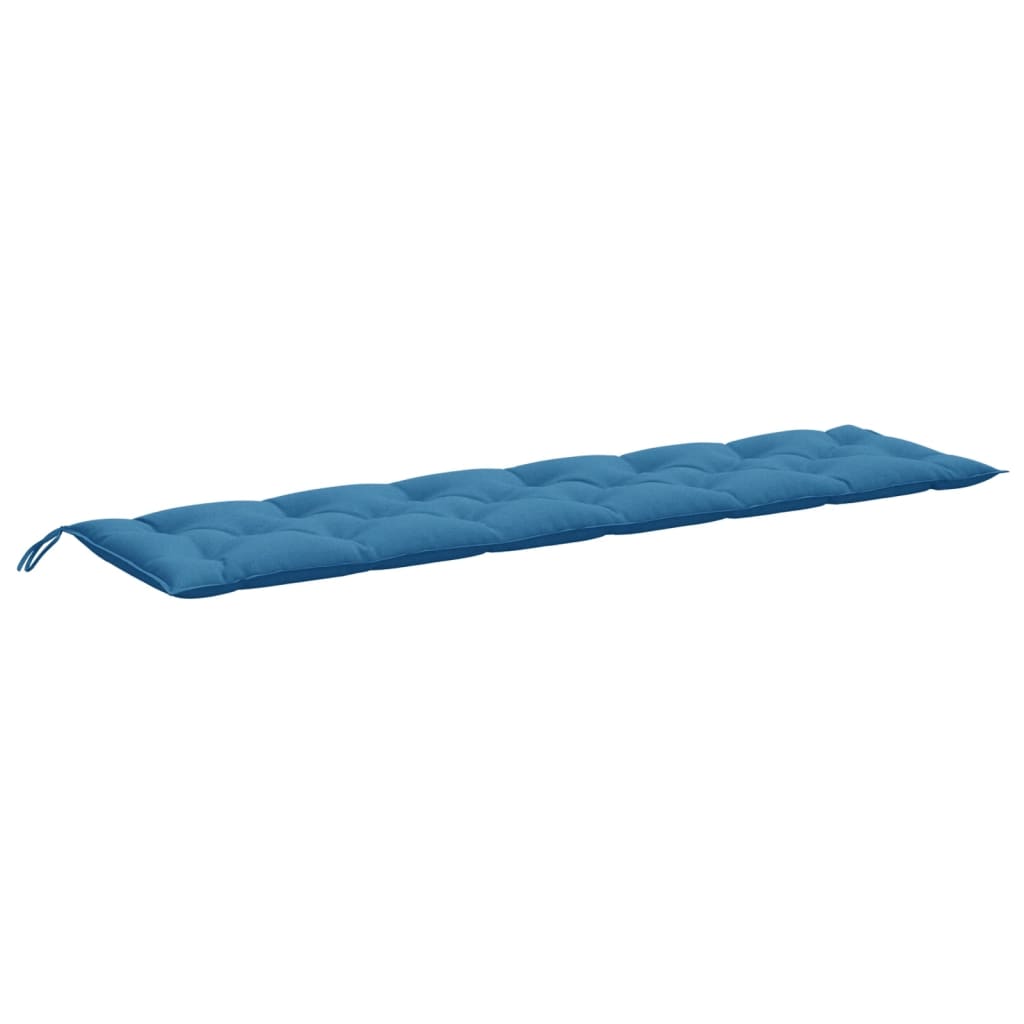 Cuscini Panca Giardino 2pz Blu MÃ©lange 200x50x7 cm Tessuto