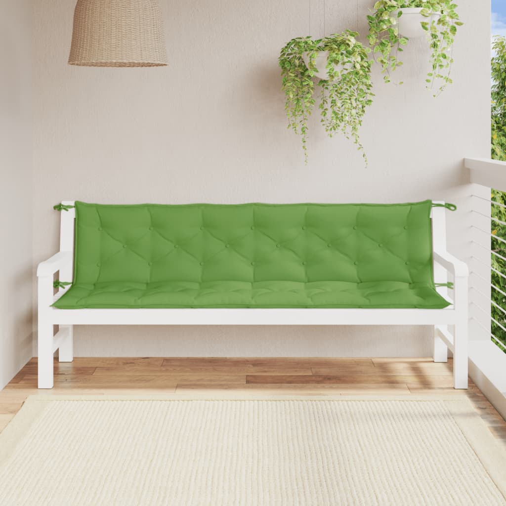 Cuscini Panca Giardino 2pz Verde MÃ©lange 200x50x7 cm Tessuto