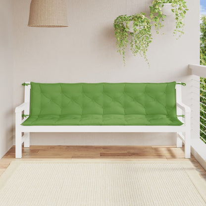 Cuscini Panca Giardino 2pz Verde MÃ©lange 200x50x7 cm Tessuto