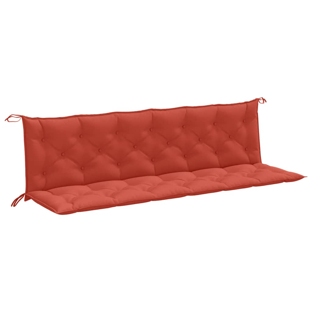 Cuscini Panca Giardino 2pz Rosso MÃ©lange 200x50x7 cm Tessuto