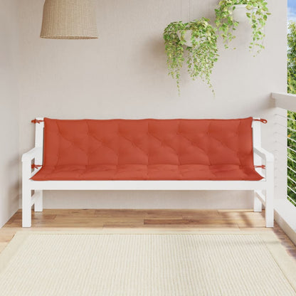 Cuscini Panca Giardino 2pz Rosso MÃ©lange 200x50x7 cm Tessuto