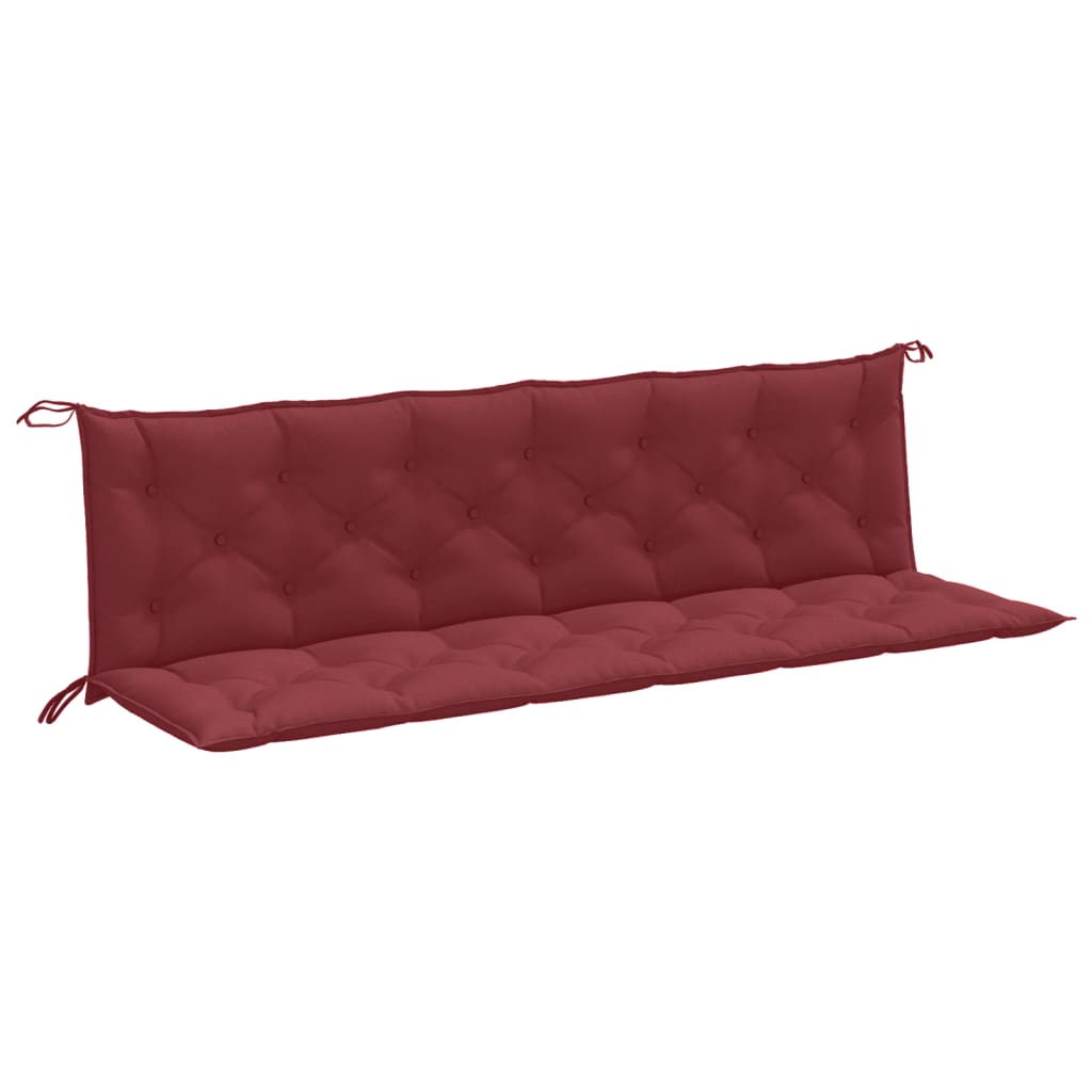 Cuscini Panca Giardino 2pz Rosso Vino MÃ©lange 200x50x7 cm